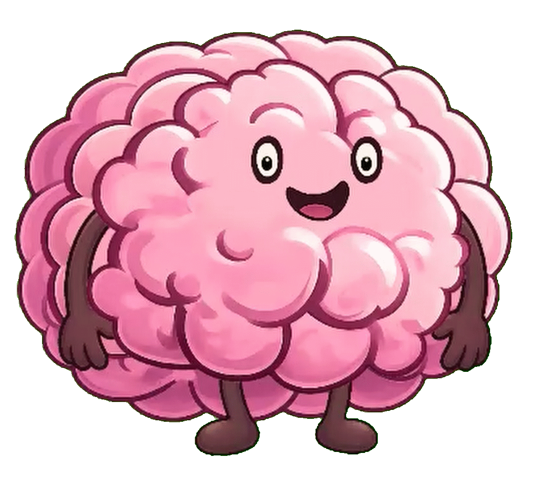 Brainy cartoon mascot